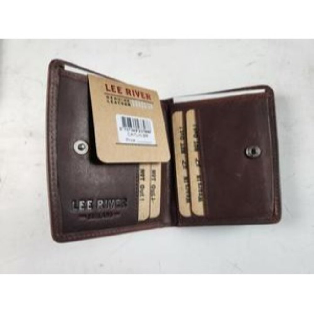 Lee River Genuine Leather Celtic Knot Bi-Fold Zip Wallet With Box Women's Brown - Picture 4 of 5